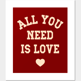 All You Need Is Love, Valentine's Day Matching Couple Posters and Art